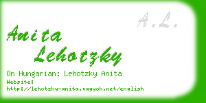 anita lehotzky business card